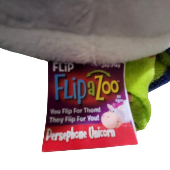 Flip A Zoo Unicorn Dragon Two In One Plush Animal 19" Stuffed Toy Reversible - Picture 11 of 16